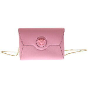 VERSACE LA MEDUSA ENVELOPE CLUTCH Chain Shoulder Bag Crossbody Pink
